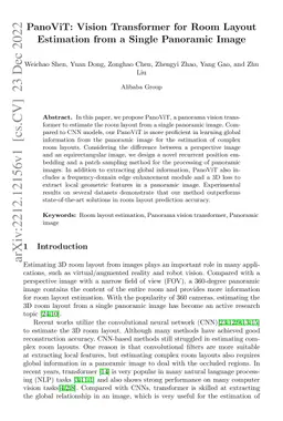 PanoViT: Vision Transformer for Room Layout Estimation from a Single
  Panoramic Image