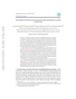 Investigation of reinforcement learning for shape optimization of
  profile extrusion dies