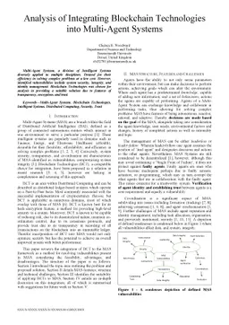 Analysis of Integrating Blockchain Technologies into Multi-Agent Systems