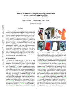 Shakes on a Plane: Unsupervised Depth Estimation from Unstabilized
  Photography