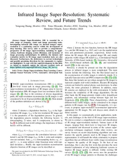 Infrared Image Super-Resolution: Systematic Review, and Future Trends