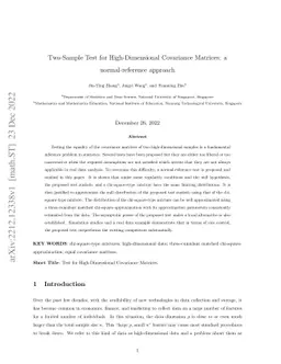 Two-Sample Test for High-Dimensional Covariance Matrices: a
  normal-reference approach