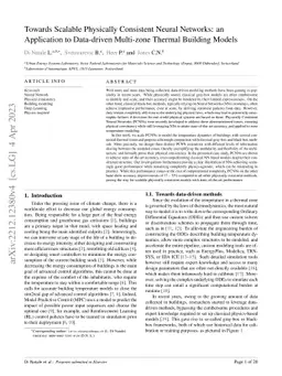 Towards Scalable Physically Consistent Neural Networks: an Application
  to Data-driven Multi-zone Thermal Building Models