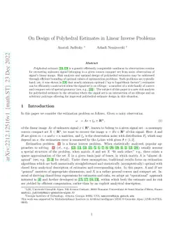 On Design of Polyhedral Estimates in Linear Inverse Problems
