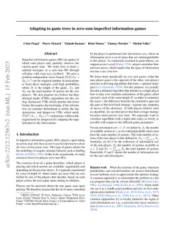 Adapting to game trees in zero-sum imperfect information games