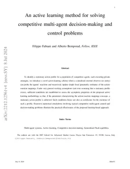 An active learning method for solving competitive multi-agent
  decision-making and control problems