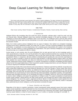 Deep Causal Learning for Robotic Intelligence