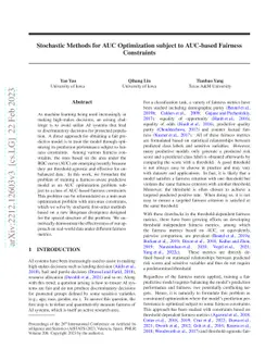 Stochastic Methods for AUC Optimization subject to AUC-based Fairness
  Constraints