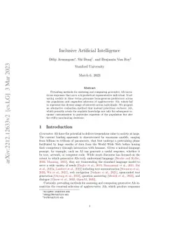 Inclusive Artificial Intelligence