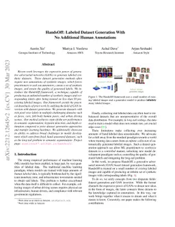 HandsOff: Labeled Dataset Generation With No Additional Human
  Annotations