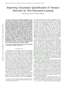 Improving Uncertainty Quantification of Variance Networks by
  Tree-Structured Learning
