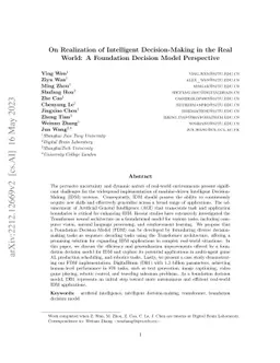 On Realization of Intelligent Decision-Making in the Real World: A
  Foundation Decision Model Perspective