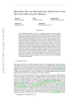 Boosting Out-of-Distribution Detection with Multiple Pre-trained Models