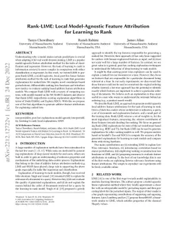 Rank-LIME: Local Model-Agnostic Feature Attribution for Learning to Rank