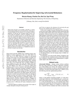 Frequency Regularization for Improving Adversarial Robustness
