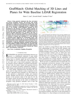 GraffMatch: Global Matching of 3D Lines and Planes for Wide Baseline
  LiDAR Registration