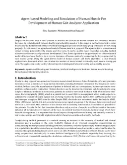 Agent-based Modeling and Simulation of Human Muscle For Development of
  Human Gait Analyzer Application