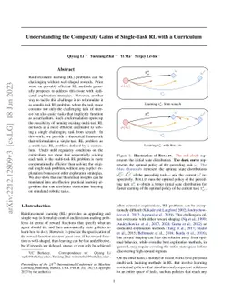 Understanding the Complexity Gains of Single-Task RL with a Curriculum