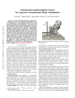 Demonstration-guided Optimal Control for Long-term Non-prehensile Planar
  Manipulation
