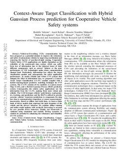 Context-Aware Target Classification with Hybrid Gaussian Process
  prediction for Cooperative Vehicle Safety systems