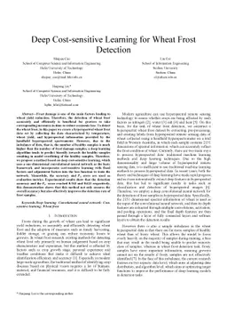 Deep Cost-sensitive Learning for Wheat Frost Detection