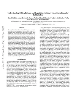 Understanding Ethics, Privacy, and Regulations in Smart Video
  Surveillance for Public Safety