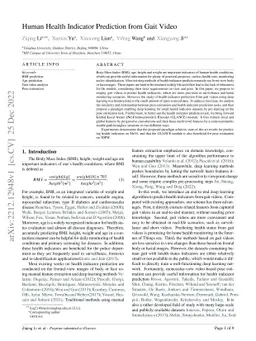 Human Health Indicator Prediction from Gait Video