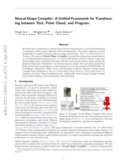 Neural Shape Compiler: A Unified Framework for Transforming between
  Text, Point Cloud, and Program