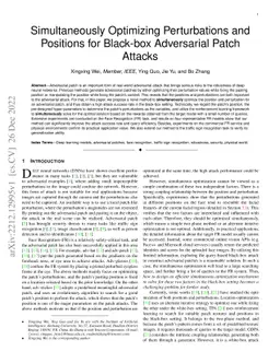 Simultaneously Optimizing Perturbations and Positions for Black-box
  Adversarial Patch Attacks