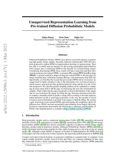 Unsupervised Representation Learning from Pre-trained Diffusion
  Probabilistic Models