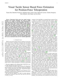 Visual Tactile Sensor Based Force Estimation for Position-Force
  Teleoperation