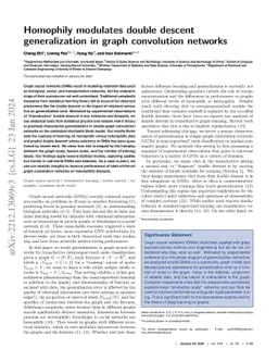 Homophily modulates double descent generalization in graph convolution
  networks