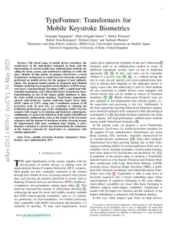 TypeFormer: Transformers for Mobile Keystroke Biometrics