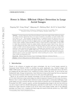 Fewer is More: Efficient Object Detection in Large Aerial Images