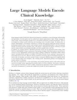 Large Language Models Encode Clinical Knowledge