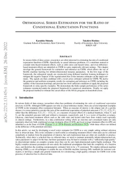 Orthogonal Series Estimation for the Ratio of Conditional Expectation
  Functions