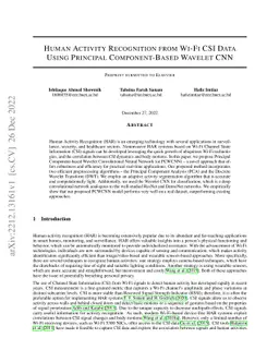 Human Activity Recognition from Wi-Fi CSI Data Using Principal
  Component-Based Wavelet CNN