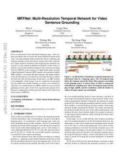 MRTNet: Multi-Resolution Temporal Network for Video Sentence Grounding