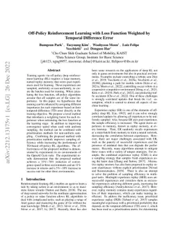 Off-Policy Reinforcement Learning with Loss Function Weighted by
  Temporal Difference Error