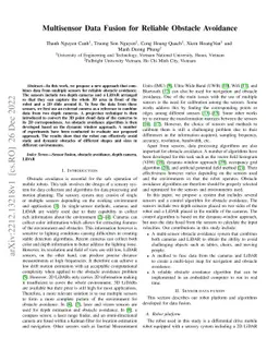 Multisensor Data Fusion for Reliable Obstacle Avoidance