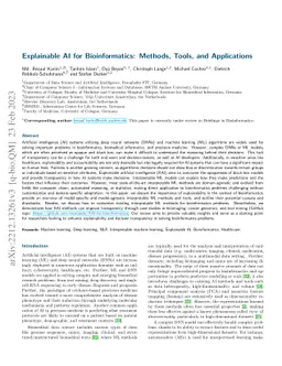 Explainable AI for Bioinformatics: Methods, Tools, and Applications