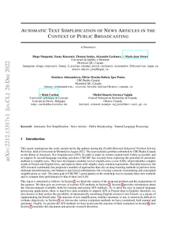 Automatic Text Simplification of News Articles in the Context of Public
  Broadcasting