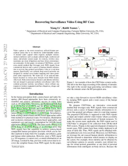 Recovering Surveillance Video Using RF Cues