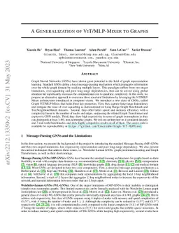A Generalization of ViT/MLP-Mixer to Graphs