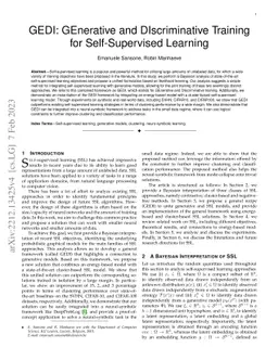 GEDI: GEnerative and DIscriminative Training for Self-Supervised
  Learning