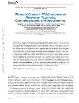 Financial Crimes in Web3-empowered Metaverse: Taxonomy, Countermeasures,
  and Opportunities