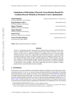 Limitations of Information-Theoretic Generalization Bounds for Gradient
  Descent Methods in Stochastic Convex Optimization