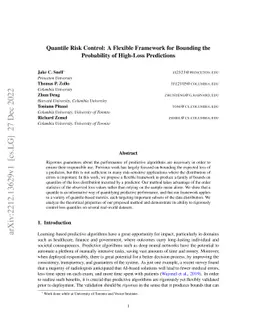 Quantile Risk Control: A Flexible Framework for Bounding the Probability
  of High-Loss Predictions