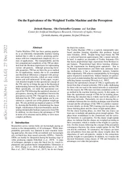On the Equivalence of the Weighted Tsetlin Machine and the Perceptron