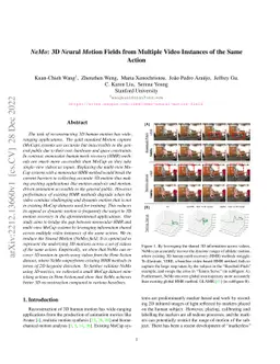 NeMo: 3D Neural Motion Fields from Multiple Video Instances of the Same
  Action